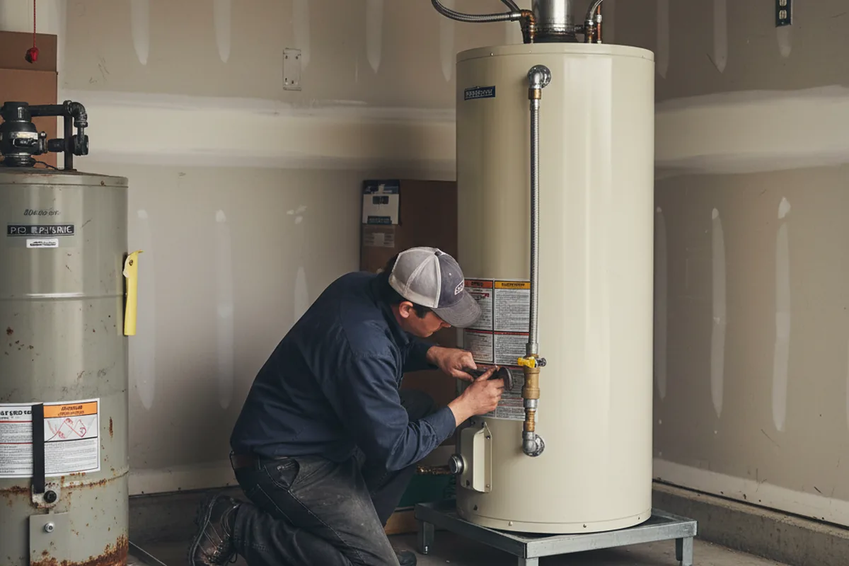 Water heater and shutoff valve replacement in Angelus Oaks
